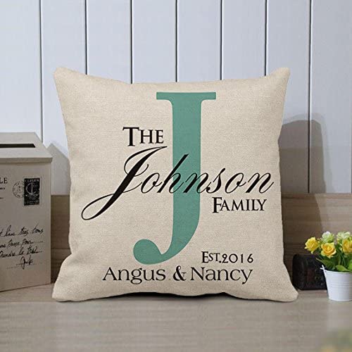 Amazon.com: hiusan Personalized Family Name Pillow Covers Custom .