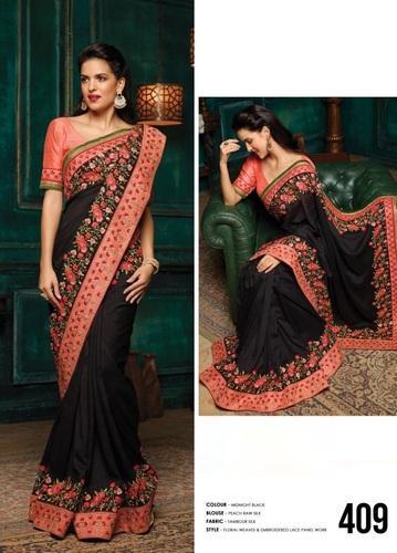 Silk Fancy Embroidered Daily Wear Sarees, Packaging: Plastic Bag .