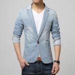 2016 New Autumn Men's Brand Clothing Denim Blazers Jacket Plus .