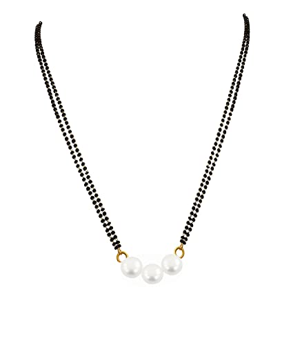 Buy BFC Gold Plated Pearl Designer Mangalsutra with Black Bead .