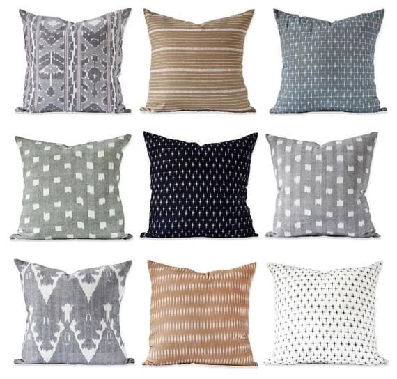 Kufri Karuso Designer Pillows in Mineral // Decorative Throw .