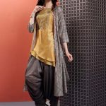 Mustard Yellow Hue Cotton Silk Dhoti Suit, latest designer salwar .