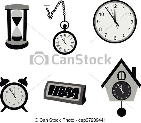 Different kinds of clocks. different types of clocks. different .
