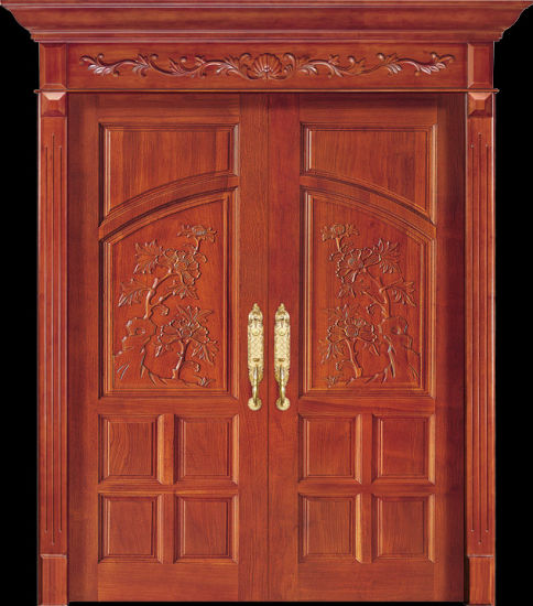 China Luxury Teak Wood Double Door Design (CL-2047) - China Main .