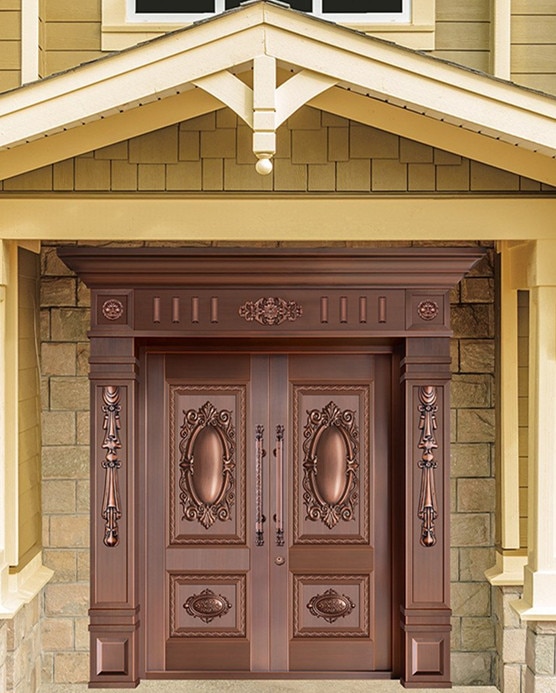Bronze door security copper entry doors antique Copper Retro Door .