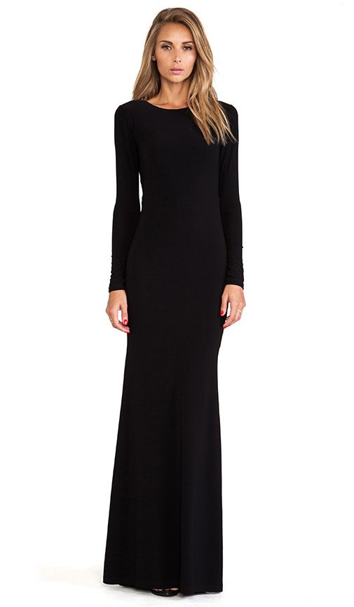 Alice + Olivia Long Sleeve Maxi Dress in Black | REVOLVE | Long .