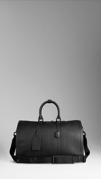 Burberry Large Leather Duffle Bag in Black for Men (With images .