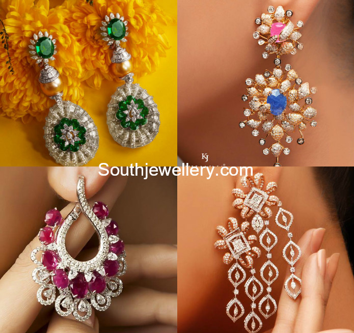 Designer Diamond Earrings - Indian Jewellery Desig