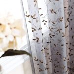 Amazon.com: Floral Embroidered Sheer Curtains Vintage Leaves .