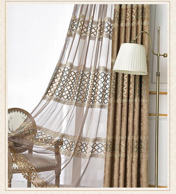 European high-quality Blackout embroidered curtains for Living .