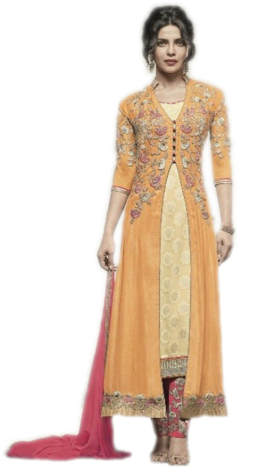 Buy Priyanka Chopra Designer Embroidered Salwar Suit - Yellow with .