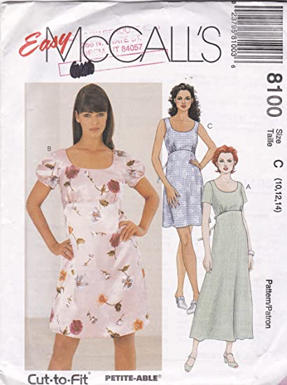 Amazon.com: Misses' Empire Waist Dress Easy McCall's Sewing .