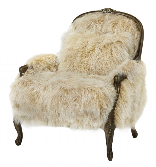 Massoud Fancy Sheepskin Accent Chair: Western Passi