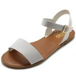 Women's White Flat Sandals: Amazon.c