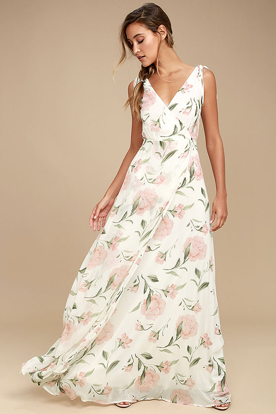 Romantic Possibilities White Floral Print Maxi Dress in 2020 .