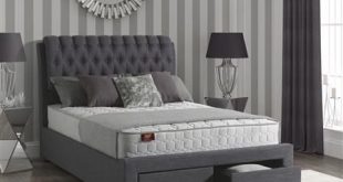 Sareer Lovton Double Fabric Bed Frame with Memory Foam Mattress .