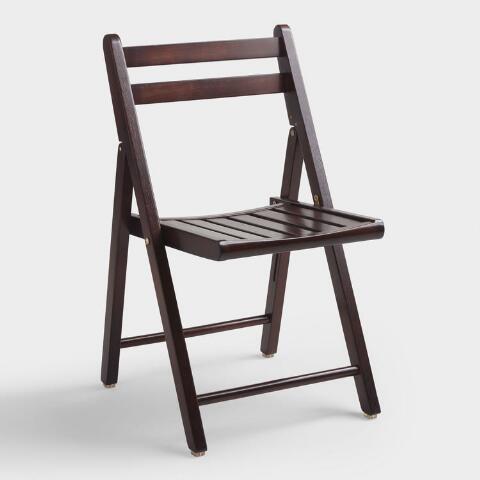Espresso Brown Wood Folding Chairs Set Of 4 | World Mark