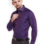 DENNISON Men Purple Comfort Slim Fit Solid Formal Shirt - KAPADAA.C