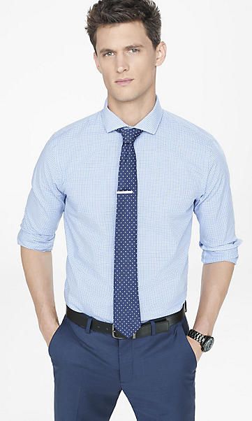 tall fitted mini checked shirt (With images) | Business casual men .