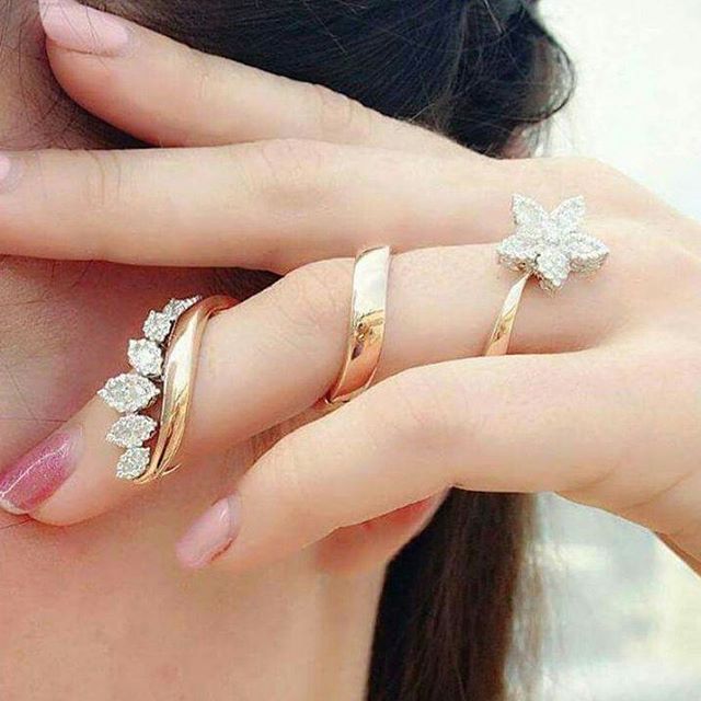 Diamond Spiral flower full finger ring. Yes or No? Double tap if .