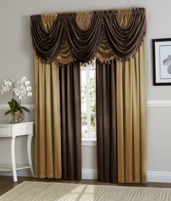 Hyatt Curtain Set (Brown/Gold) (With images) | Curtains, Black .