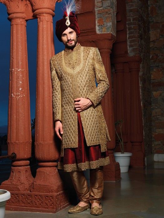 Golden Sherwani Designs: Regal Ethnic Wear Options for Men