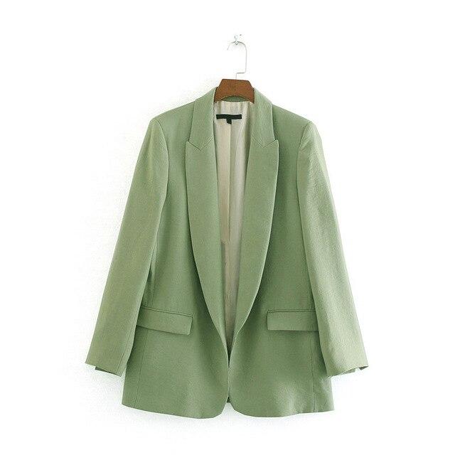 Women's Jacket Plus Size Pink Blue Green Blazer Feminino Office .