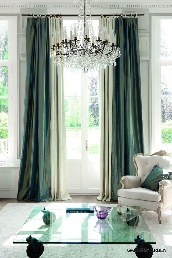 dark emerald curtains (With images) | Living room drapes, Green .