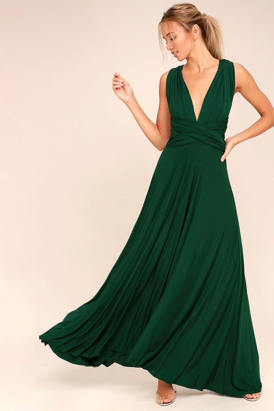 Awesome Forest Green Dress - Maxi Dress - Wrap Dre