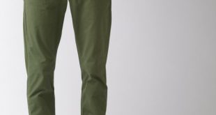 Men's Olive Green Printed Brooklyn Fit Chino Trouse