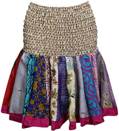 Amazon.com: Women's Mini Skirt Silk Flirty Skater Ruched Flowy .