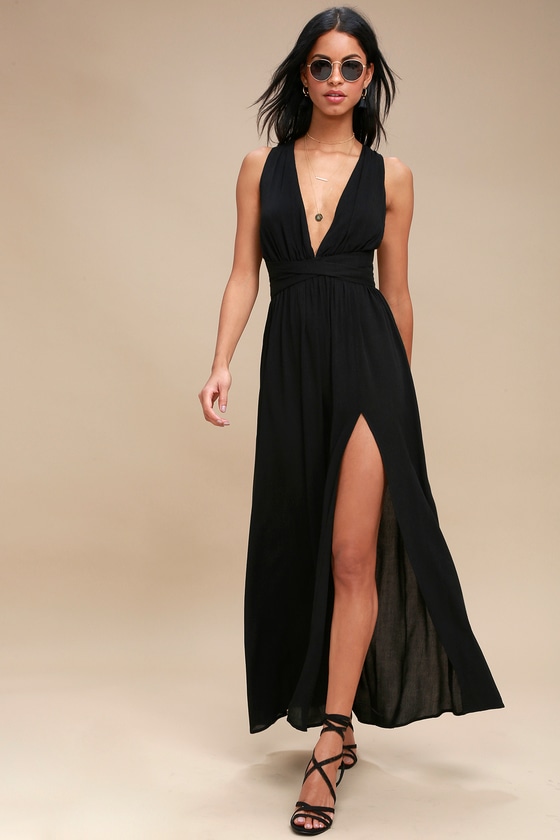 Lovely Black Dress - Halter Dress - Maxi Dress - Halter Ma