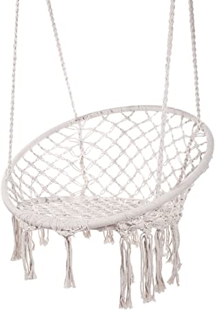 Amazon.com: Karriw Hammock Chair Macrame Swing,Cotton Hanging .