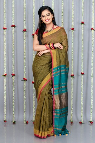 Bengal Handloom Linen Saree at Rs 1799/piece | Handloom Sarees .