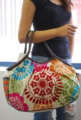 Its all in the Art- Big Embroidered Bags for all types .