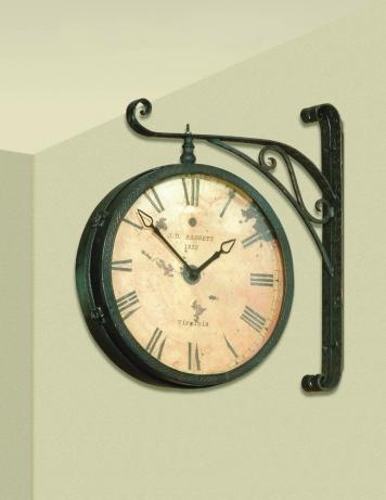 Victorian Double Sided Hanging Wall Clock | Bassett Mirror Company .