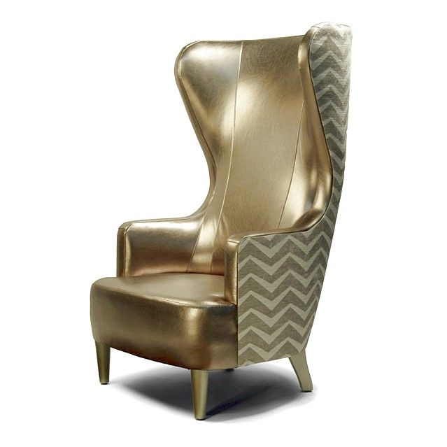 Types of High Back Accent Chairs: Classy Gold High Back Accent .