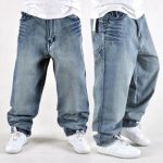 Free shipping loose hiphop jeans male water wash brief hip hop .