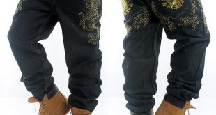 2020 Brand Loose Hip Hop Jeans Men Printed Pattern Trousers .