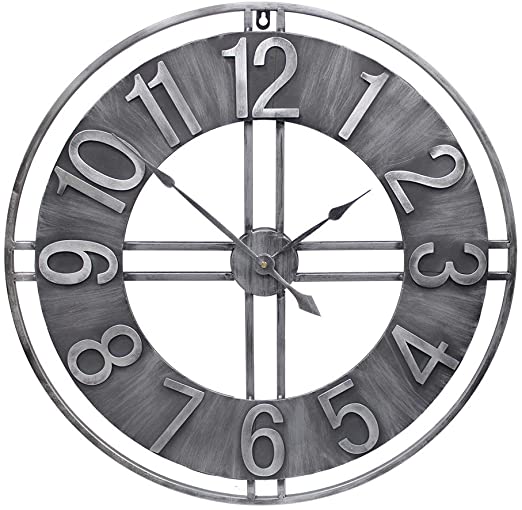Amazon.com: YIDIE 24 inch Large Wall Clock Decorative Metal Retro .