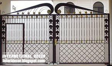 Modern Iron gate designs, glided black iron gate desig