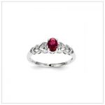 Sterling Diamond and Birthstone Ring July-Gifts for Teenage Gir