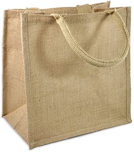 Amazon.com: Natural Burlap Tote Bags Reusable Jute Bags with Full .