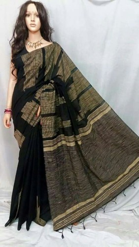 Black Jute Cotton Designed Saree, Rs 650 /piece Ali Saree | ID .