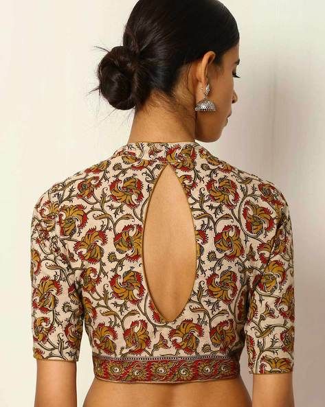 Kalamkari Print Cotton Blouse (With images) | Kalamkari blouse .