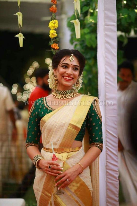 50+ Pretty Kerala Saree Blouse Designs (With images) | Kerala .
