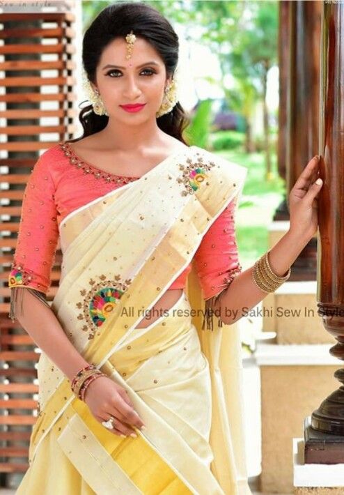 Pin by elsa on Onam costumes | Kerala saree blouse designs, Saree .