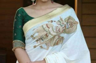 The blouse and the saree is Point on. (With images) | Kerala saree .