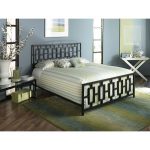 King Metal Bed Frame with Modern Square Tubing Headboard .