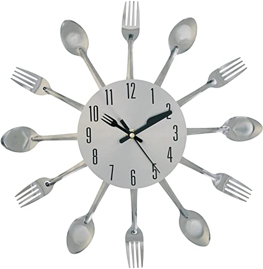 Amazon.com: Kole OB951 Clock Kitchen Cutlery Wall Clock: Home .